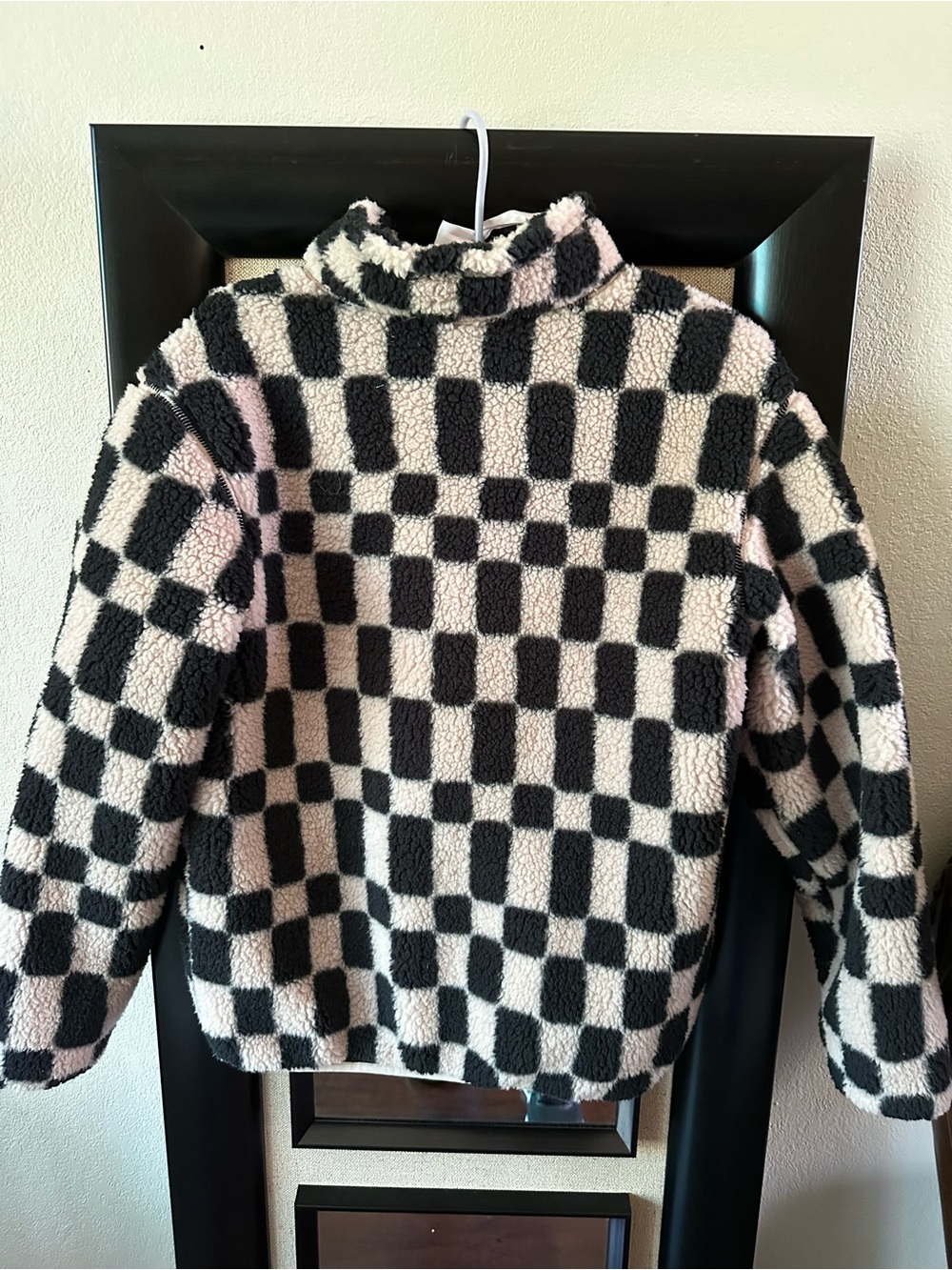 Cat & Jack Black and White Checkered Sherpa Jacket - Picture 2 of 6